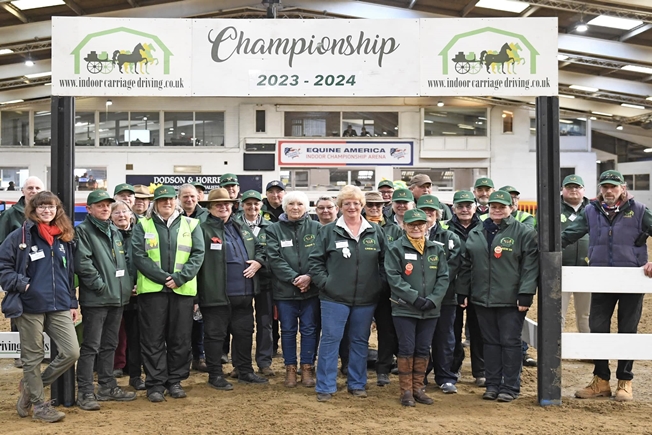 Some of the volunteers and organisers at the 2024 Indoor Finals at Arena UK, 19-21 April 2024